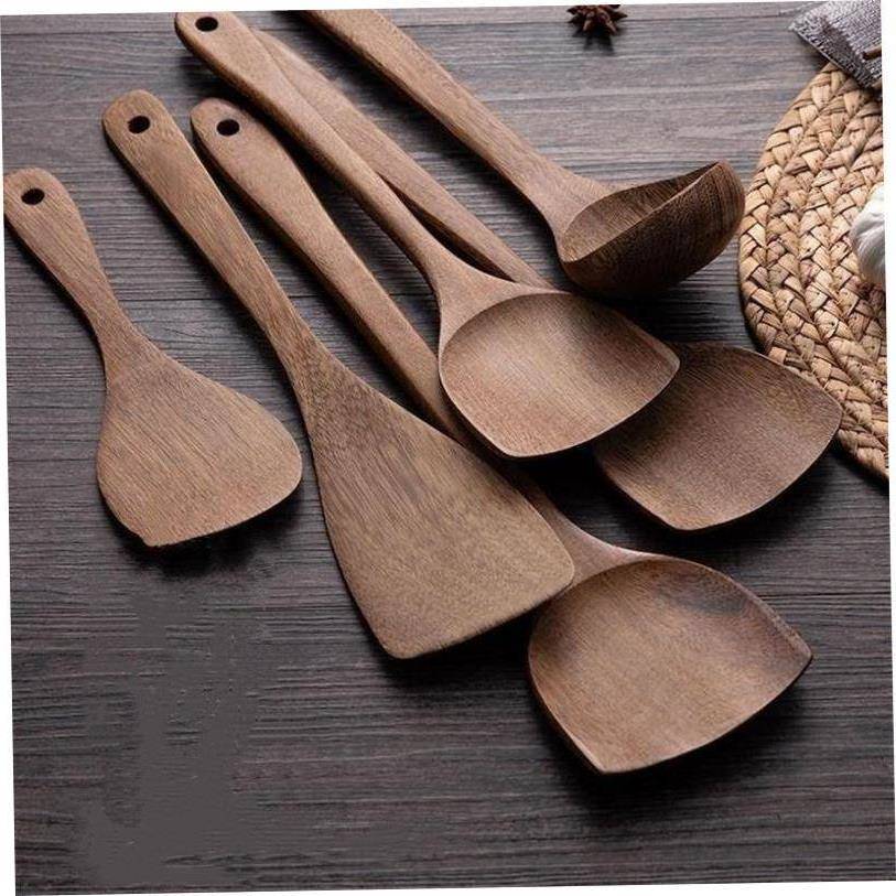 Teak wood tableware soup spoon shovel cooking kitchen tool