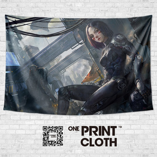 阿丽塔Alita科幻电影周边插画宿舍文化节墙壁装 饰背景布海报挂布