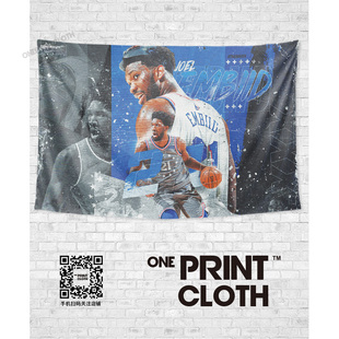 Joel Embiid大帝恩比德球星主题卧室墙壁装饰背景布海报挂毯挂布