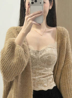 鱼骨胸衣蕾丝吊带背心女