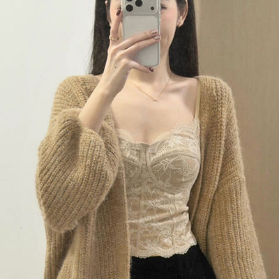 鱼骨胸衣蕾丝吊带背心女