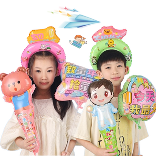 圣诞节手持长棒打击棒气球发箍头饰场景装饰幼儿园活动布置小礼品