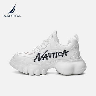 厚底新款 NAUTICA 真皮老爹鞋 云系列 诺帝卡女鞋 潮流百搭透气休闲鞋