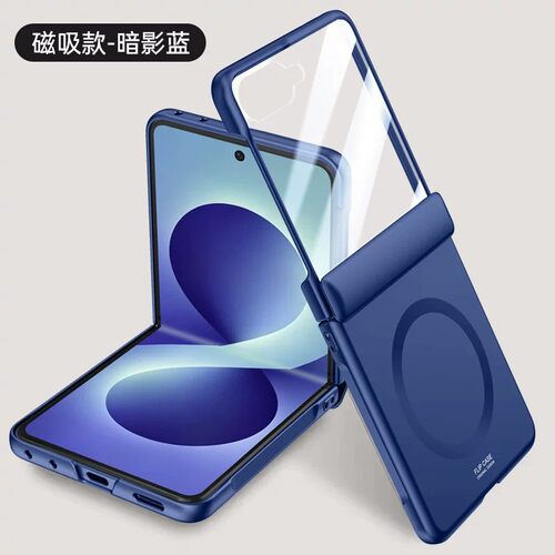 适用三星galaxy zflip8手机壳z flip7带中轴保护套f7660磁吸f7760全包壳膜一体zfllp外屏钢化膜zfilp磨砂外壳