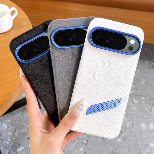 适用谷歌Pixel11pro手机壳GooglePixel10proXL新款素皮9A保护套XL撞色镜头小孔por透气散热孔LX全包防摔外壳