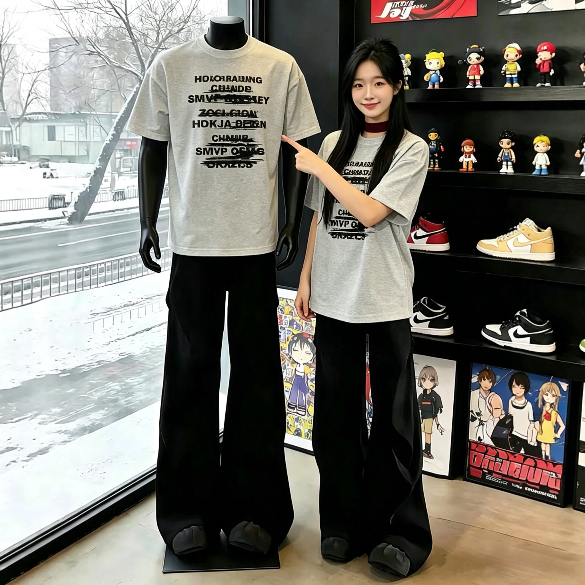 【情侣款】美式纯棉短袖t恤男女夏季宽松oversize小众设计感上衣