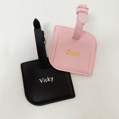 happytrip轻奢感皮质行李牌