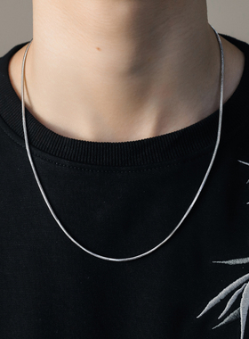 男款钛钢蛇骨链简约潮流美式锁骨链百搭