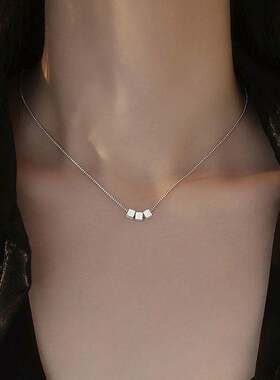 方糖项链女锁骨高级小众20