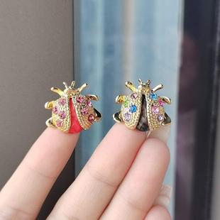 配饰D1 韩版 东大门时尚 个性 甲壳虫胸花合金水钻7彩小瓢虫胸针服装
