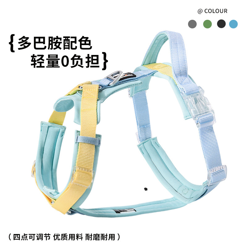 夏天狗狗牵引绳中大型犬胸背带防爆冲透气伸缩背心式宠物战术狗绳
