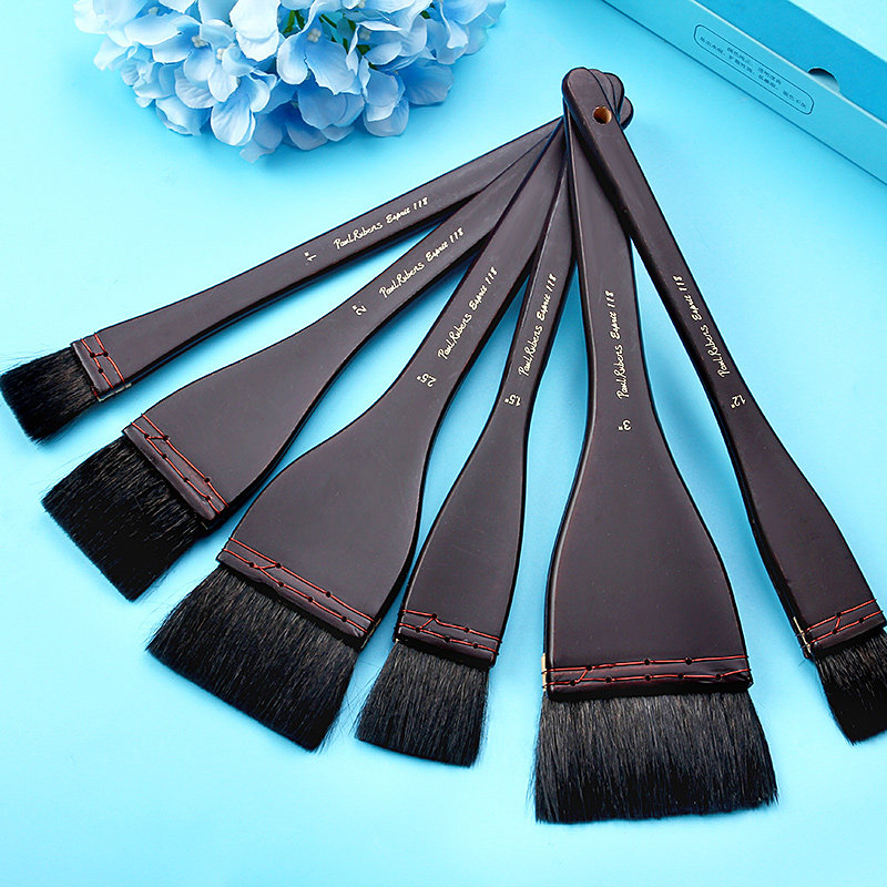 鲁本斯水彩排刷 水彩笔刷 水粉刷l118灰鼠毛水彩笔刷木质烤漆笔杆 不