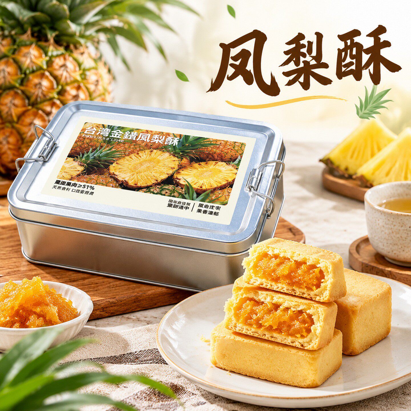 凤梨酥铁盒装台湾特产手工伴手礼