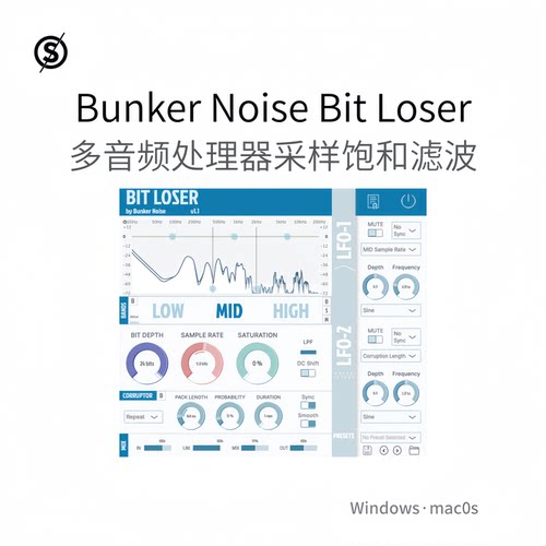 Bunker Noise Bit Loser 多音频处理器采样饱和器滤波插件Win/Mac
