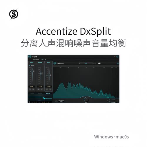 Accentize DxSplit 分离调节人声 混响 噪声 音量均衡插件Win/Mac