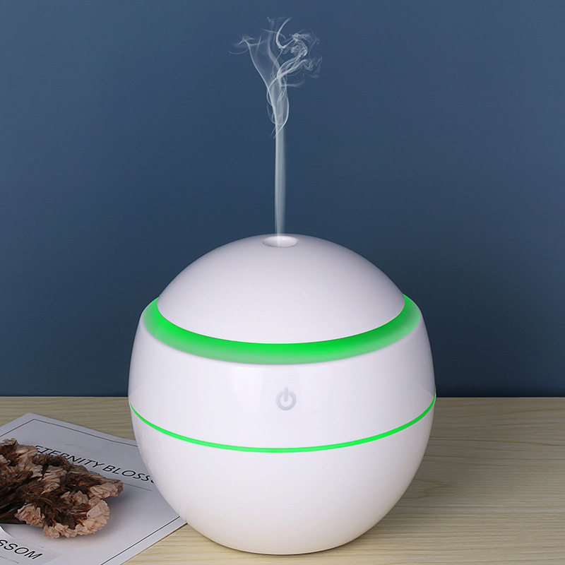USB木纹圆形加湿器 蘑菇七彩渐变灯光加湿器 木纹香薰机