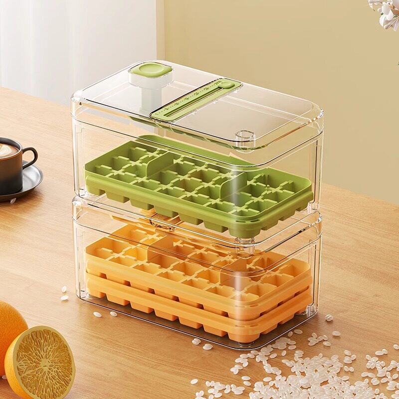 新款多功能一键按压冰格家用速冻制冰模具大容量食品级冰块模具