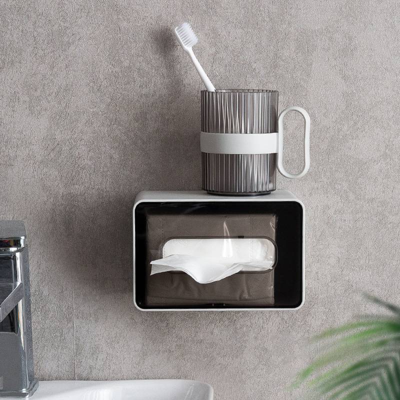 壁挂式卫生间纸巾盒免打孔防水抽纸盒酒店浴室卷纸盒收纳置物架子