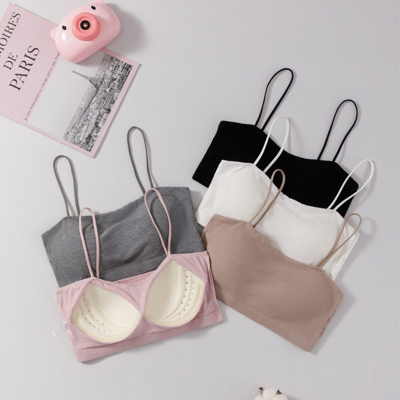 新品一体式固定乳胶裹胸小胸聚拢美背防走光无钢圈运动抹胸