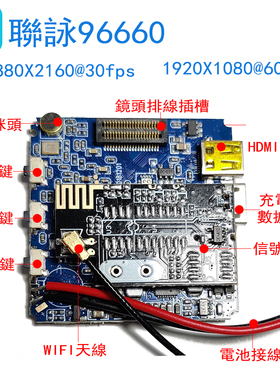 联咏96660高清摄像IMX206模组遥控低照度航拍卡录