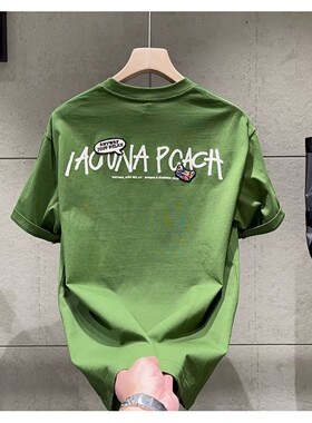 商场撤回~尾货清仓捡漏库存美式小众纯棉短袖t恤男装夏季潮牌上衣