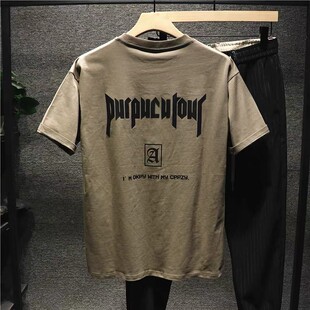 商场撤回~尾货清仓捡漏库存复古男装短袖t恤ins纯棉复古夏季半袖