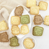 卡皮巴拉饼干模具卡通水豚翻糖烘焙模具全套装 家用曲奇切模工具