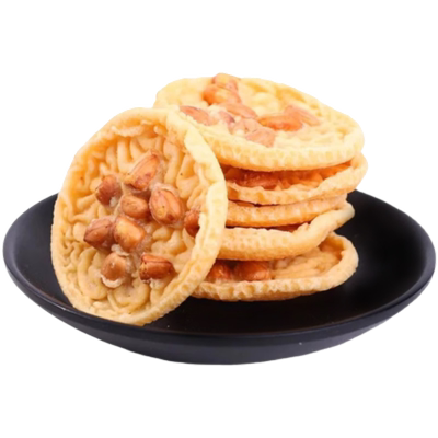金黄江西美食花生粑赣州铁勺锅巴