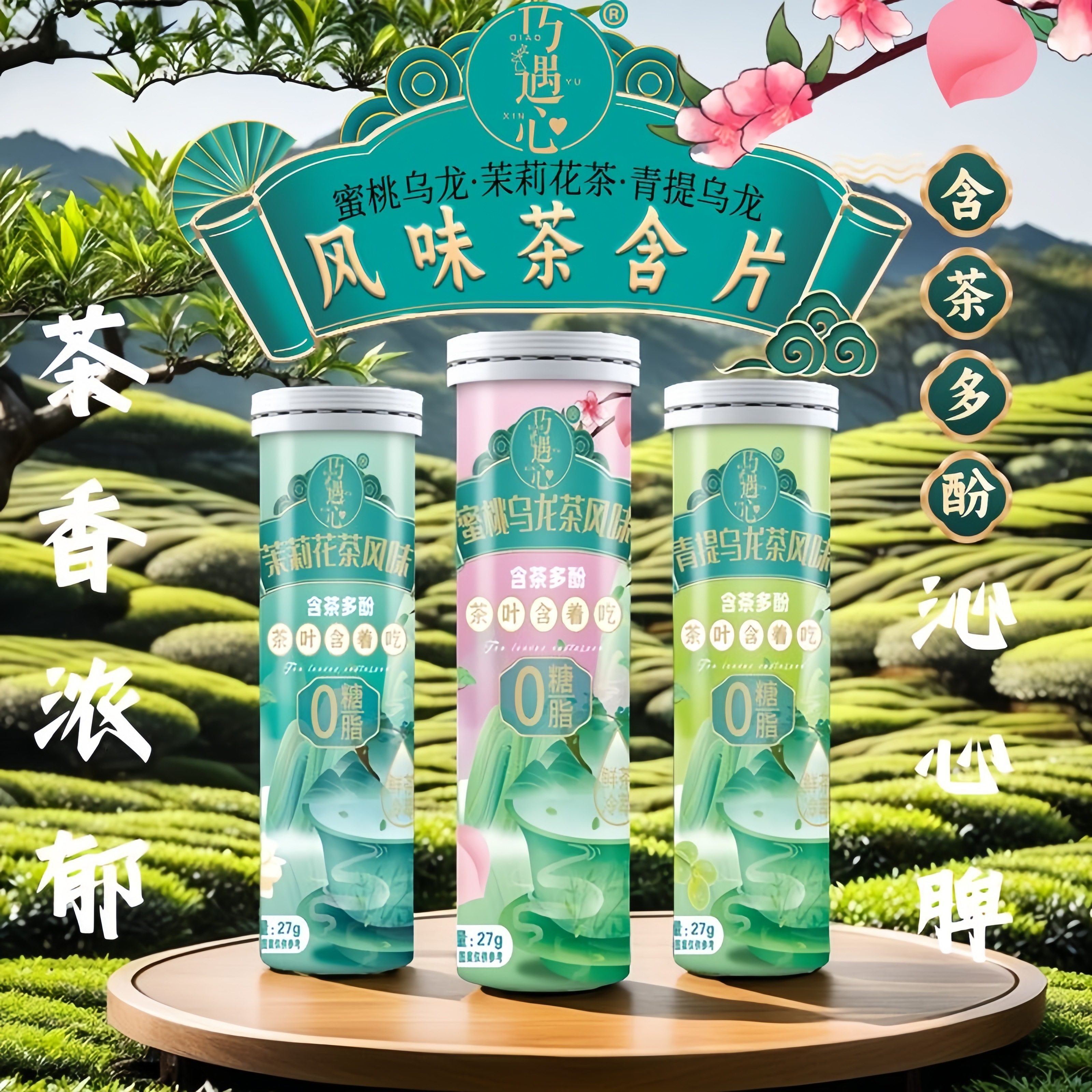 巧遇心茶含片润喉糖清新口气茶萃蜜桃青提乌龙茉莉味休闲糖果零食,零食/坚果/特产,功能糖果/压片糖果,淘宝优惠券,粉丝福利购,淘宝优惠卷