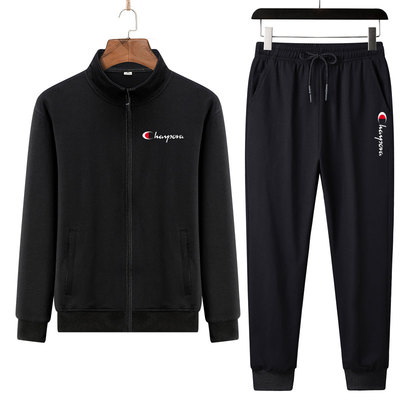 【GJ】爆款纯棉开衫套装情侣连帽卫衣潮