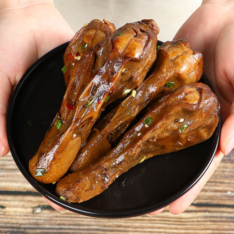 汇兴旺香辣鸭头速食冷冻品卤味腌制全鸭头快餐大排档小吃特色菜