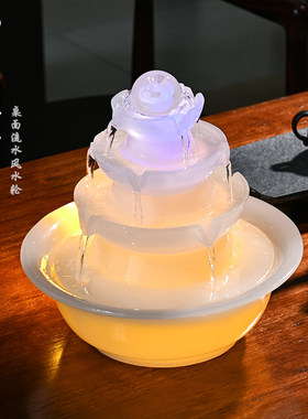八方来财风水轮流水喷泉摆件循环水办公室客厅桌面招财凤水球装饰