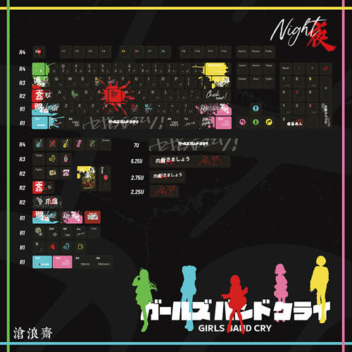 GBC主题键帽PBT热升华140键少女乐队的呐喊