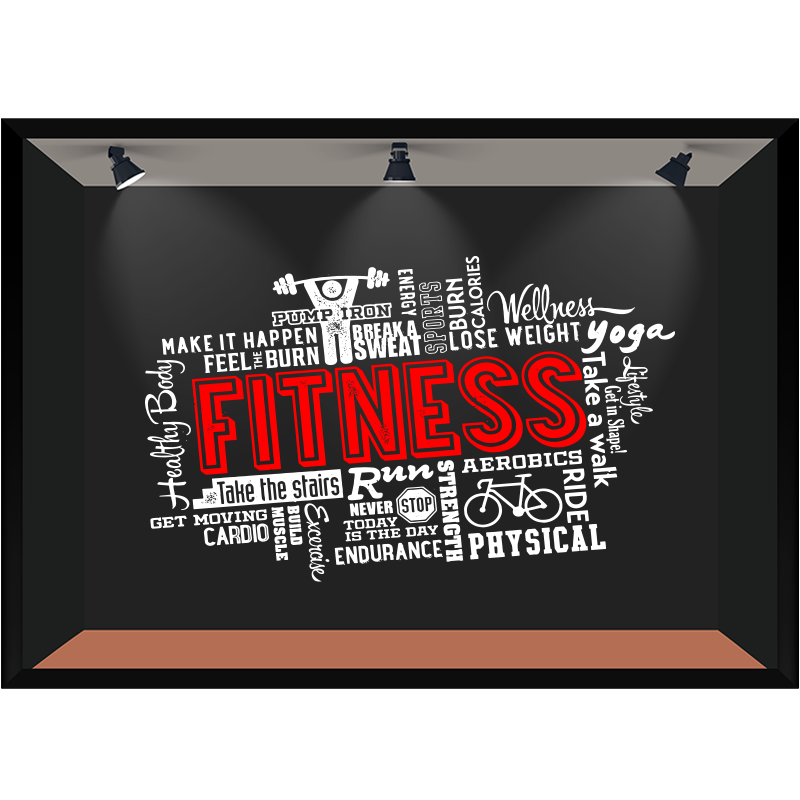 健身会所玻璃门创意gym静电窗贴