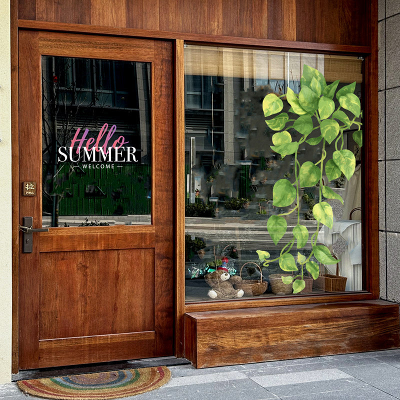 橱窗绿植美化玻璃贴静电无胶女装店个性防撞装饰窗花爬藤陈列布置,家居饰品,玻璃膜/贴,淘宝优惠券,粉丝福利购,淘宝优惠卷