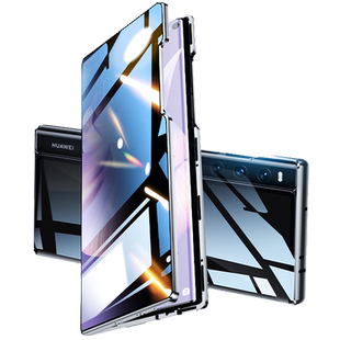 适用华为mate xs2双面全包手机壳防偷窥看玻璃镜头保护套xs2典藏版防摔折叠屏免贴膜散热透明男女新款适用