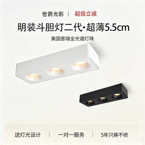 超薄三头四头射灯客厅无主灯