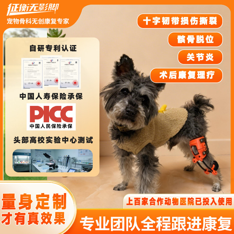 定制狗十字韧带撕裂护具狗髌骨脱位护膝狗关节固定带犬膝关节支具