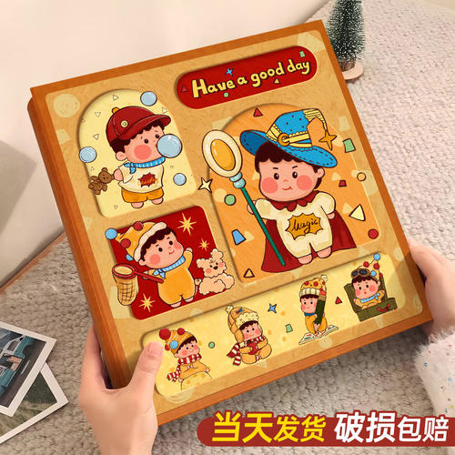 高级皮革五寸六寸插页大容量相簿