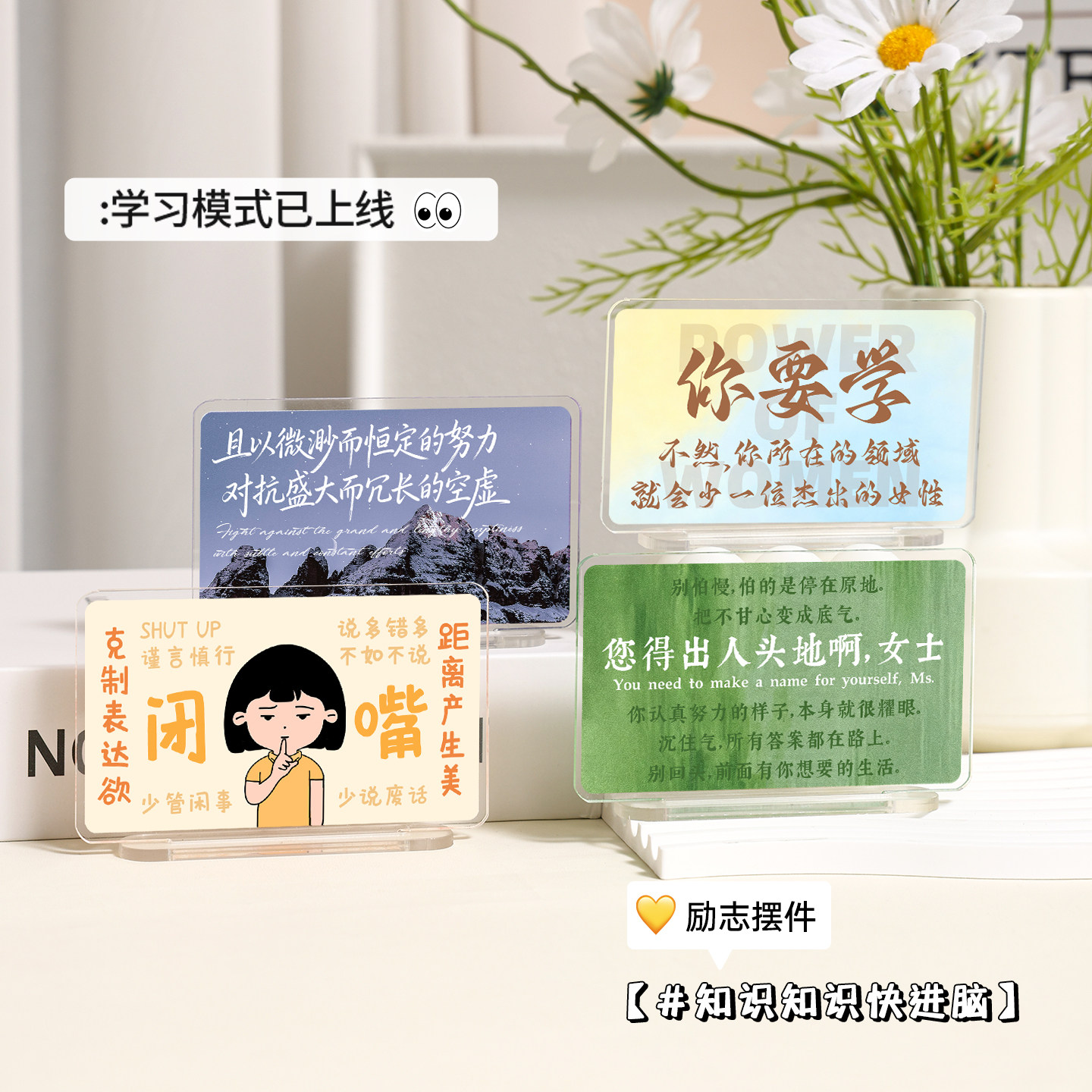 你要学创意亚克力立牌励志劝学小摆件鼓励学习书桌课桌氛围感装饰