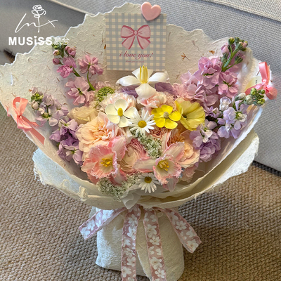 手撕花瓣东巴纸花束包装纸