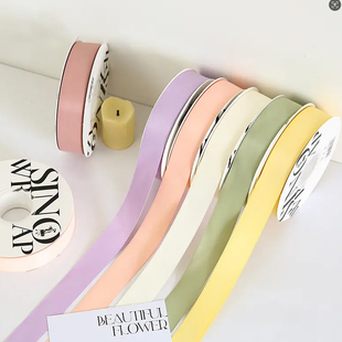 新款 2.5CM韩国双面哑光绸带牛奶丝带高级感花束高级缎带鲜花包装
