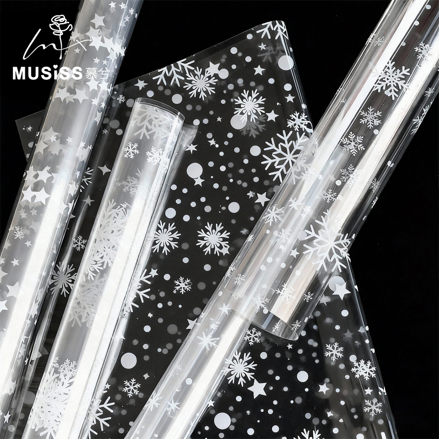 圣诞节鲜花包装纸雪花玻璃纸