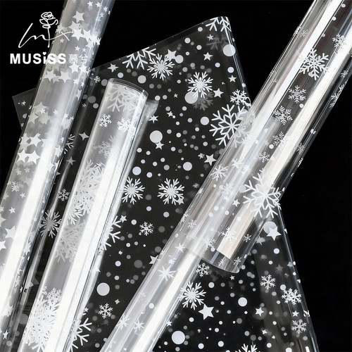 圣诞节鲜花包装纸雪花玻璃纸