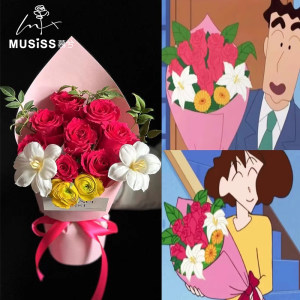 母亲节广志送给美伢的同款花鲜花包装纸硬挺卡纸花束花艺手工diy