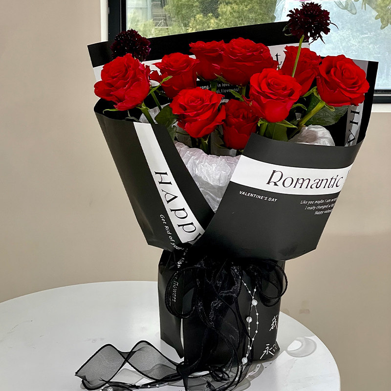 520鲜花花束包装纸致爱系列网红简约纸防水包花纸花店花艺diy资材