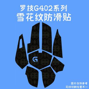 适用罗技G402鼠标防滑贴吸汗全包雪花纹保护贴纸超薄高颜值防汗贴