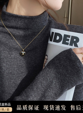 深灰色磨毛加绒加厚半高领打底衫女内搭2025秋冬新款双面德绒上衣