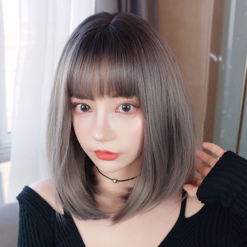 高档假发女短发逼真中长直发自然全头套式长发网红可爱辛芷蕾锁骨