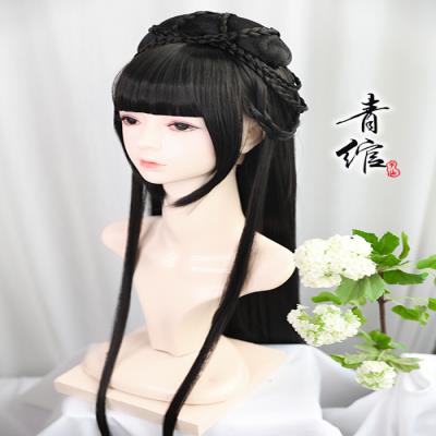 新款高档汉服明制少女袄裙马面裙立领假发套古装假发古风COS假发